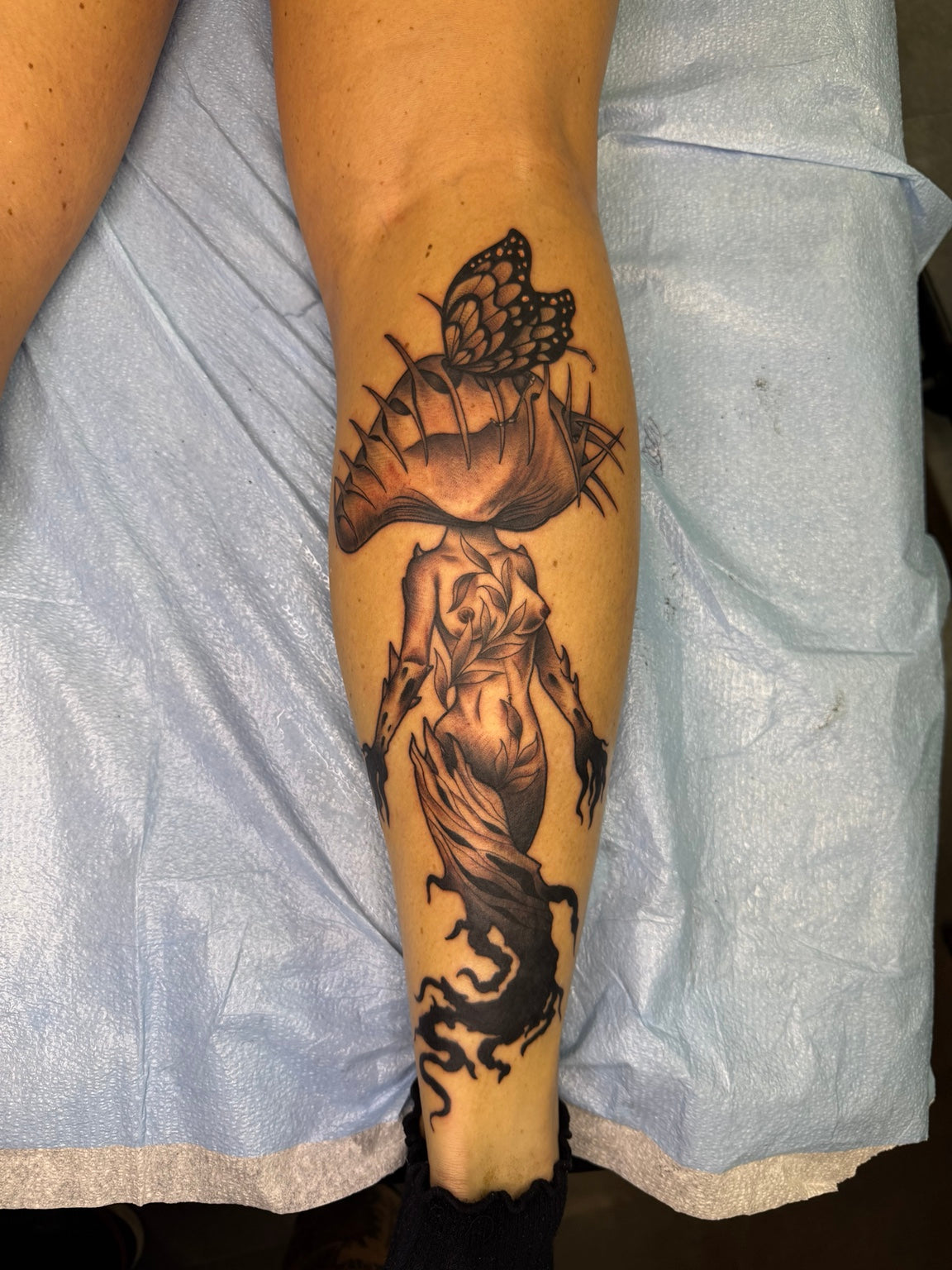 Black and grey animal tattoo — by Chelsea Hughes