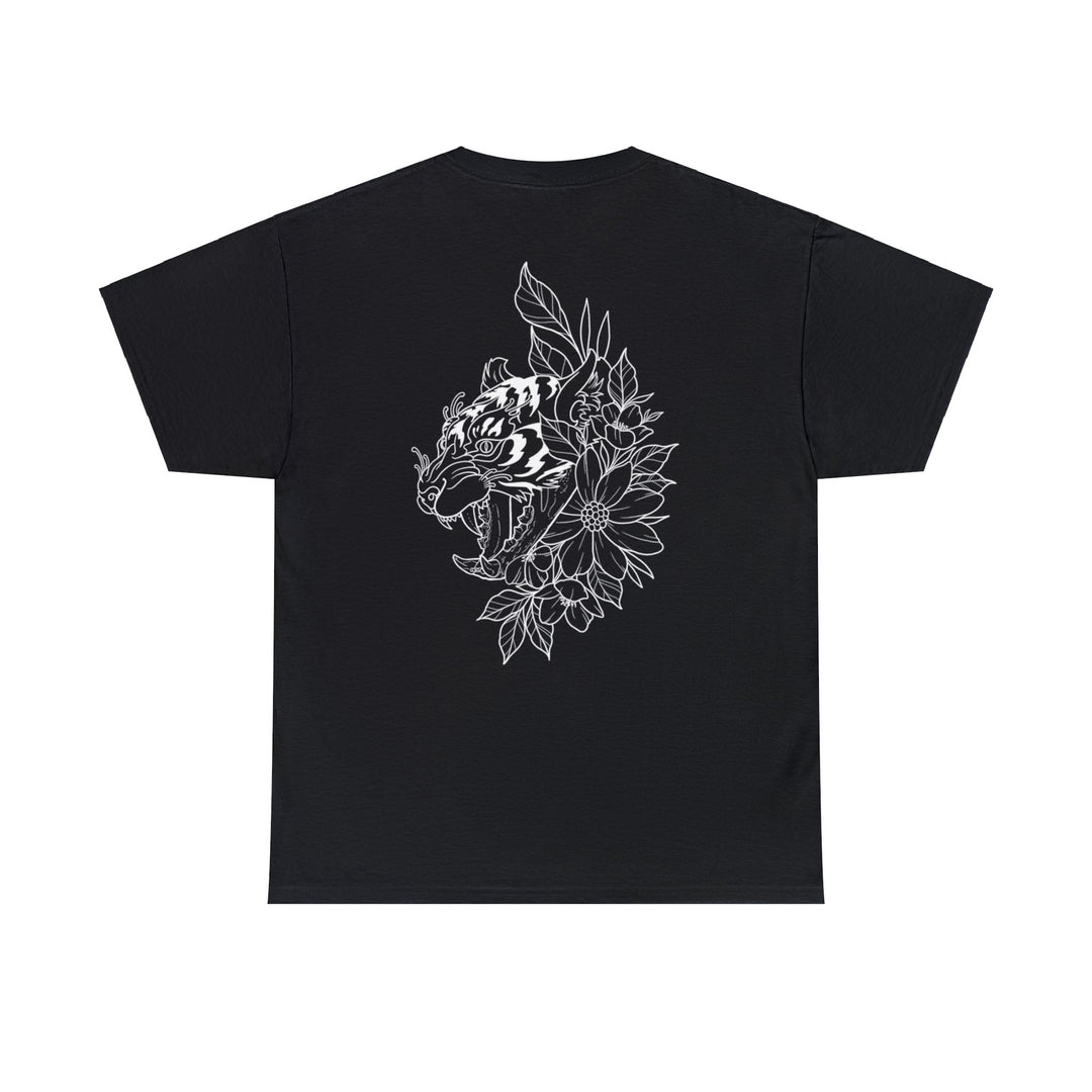 Tiger in the Flowers Unisex Heavy Cotton Tee - Burnouts Garage Apparel