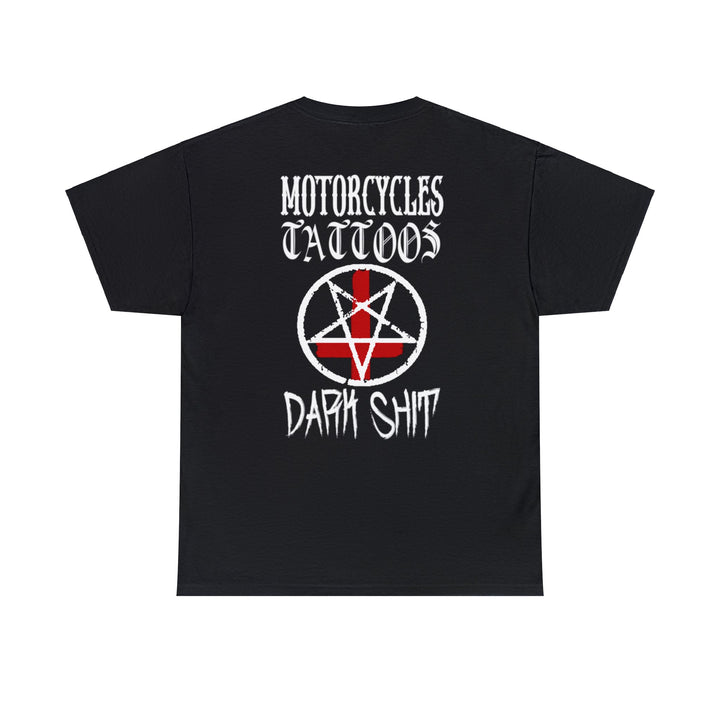 Updated Motorcycles Tattoos and Dark Shit Unisex Heavy Cotton Tee - Burnouts Garage Apparel
