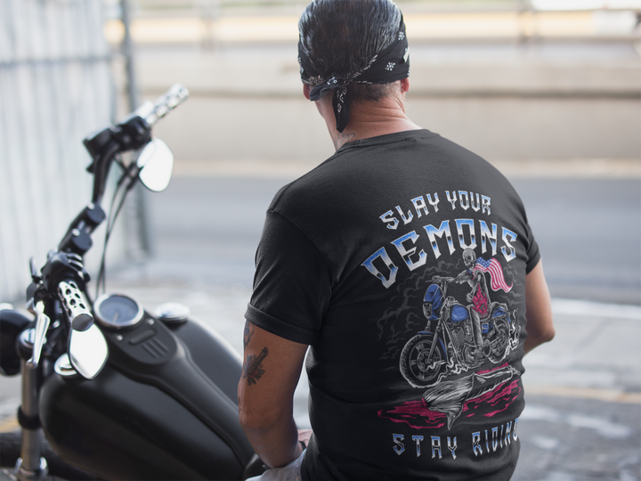 Slay Your Demons T-Shirt - Burnouts Garage Apparel