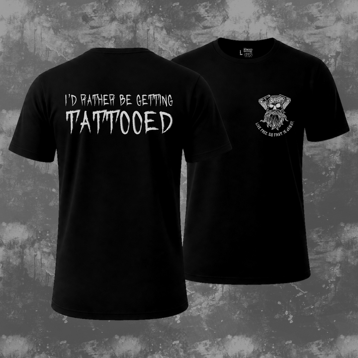 I’d rather be getting tattooed unisex cotton shirt
