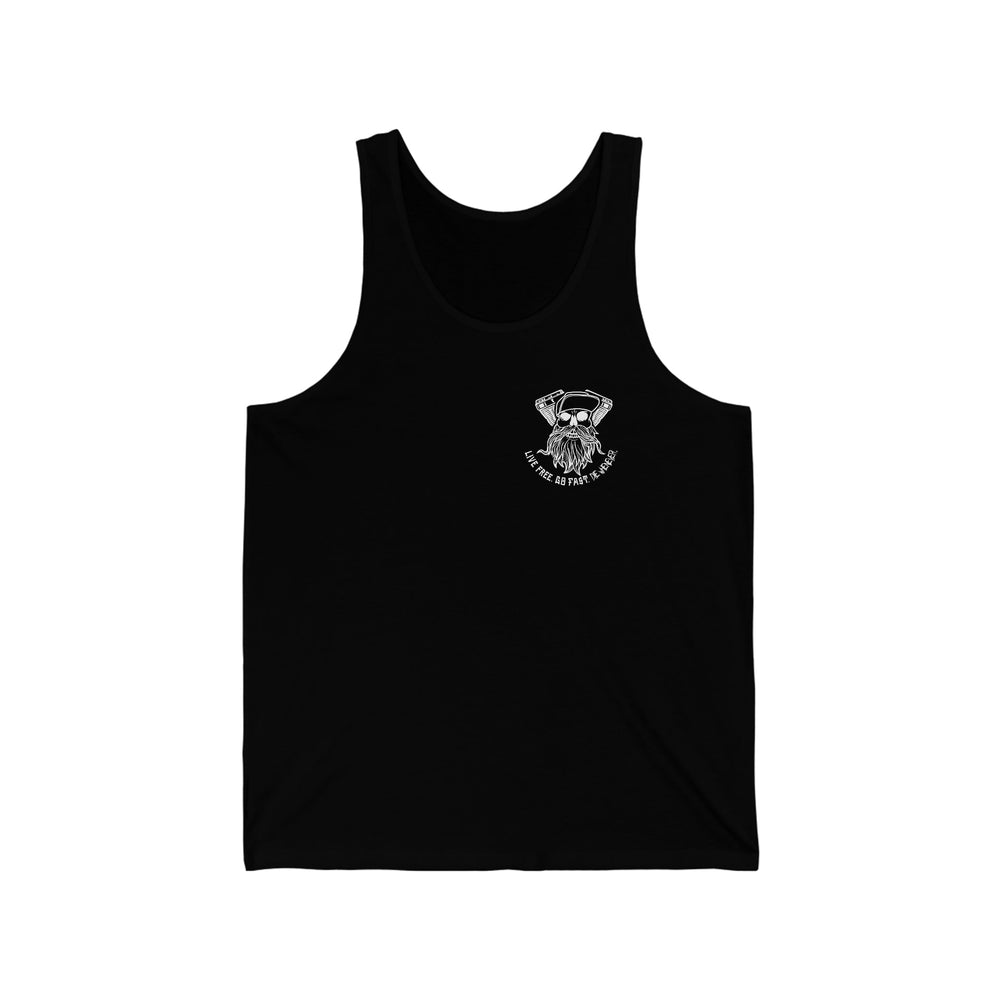 Burnouts B&W Unisex Jersey Tank - Burnouts Garage Apparel