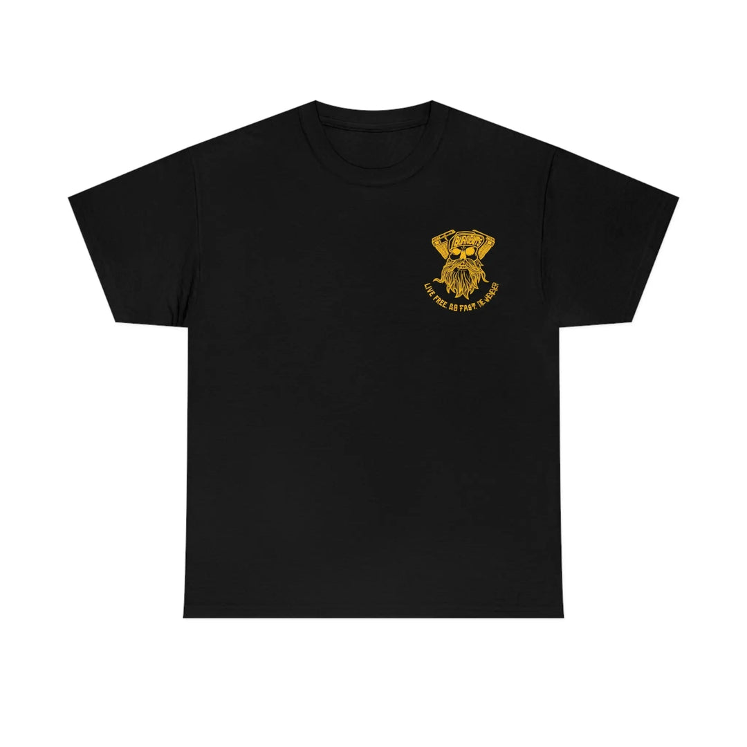 Gold logo tee - Black / S - T-Shirt Crew neck, DTG, Mens